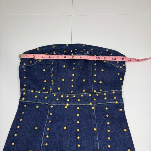 Forever 21 Strapless Studded Denim Mini Dress XS NWT - Picture 3 of 13